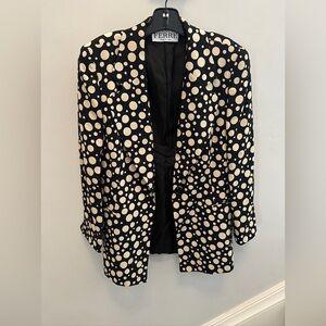Gianfranco Ferre Black Jacket with Cream Polka Dots